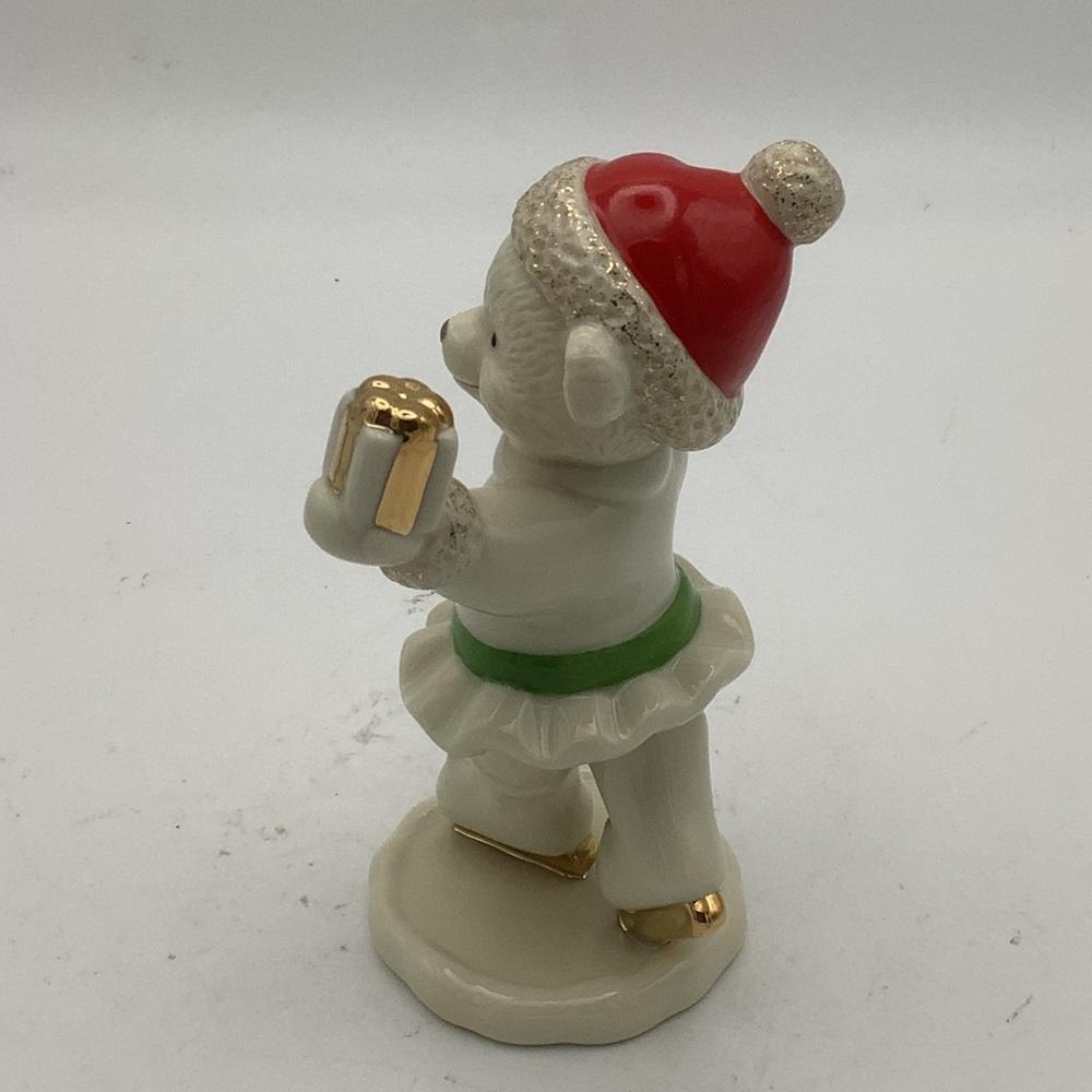Lenox Christmas Ice Skating Bear Figurine with Gold Accents - Picture 7 of 9